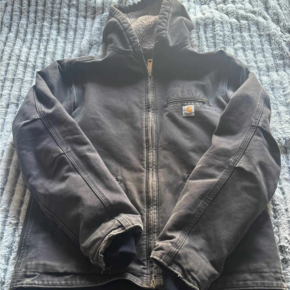 Carhartt Gray Sherpa-Lined Jacket